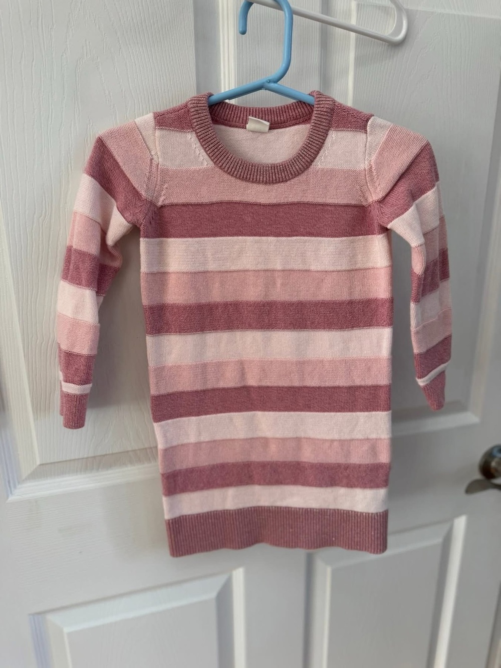 GAP Pink Striped Crewneck Sweater Dress